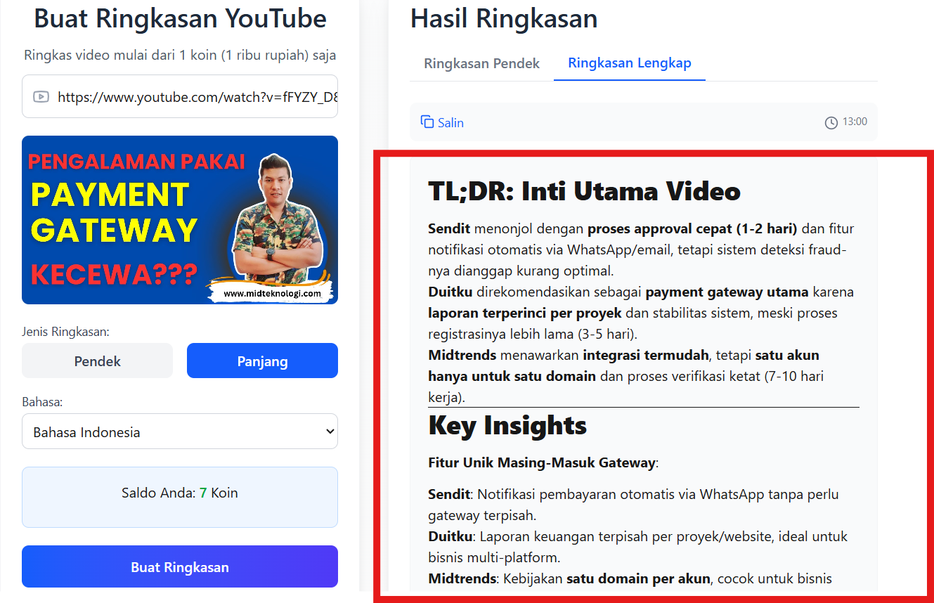 Dapatkan Hasil